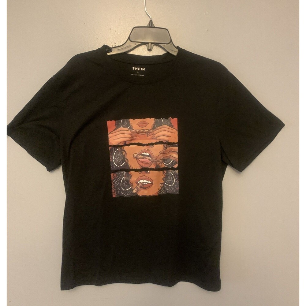 Creative Mens Trendy printed T-shirts casual graphic tee mens Size Large